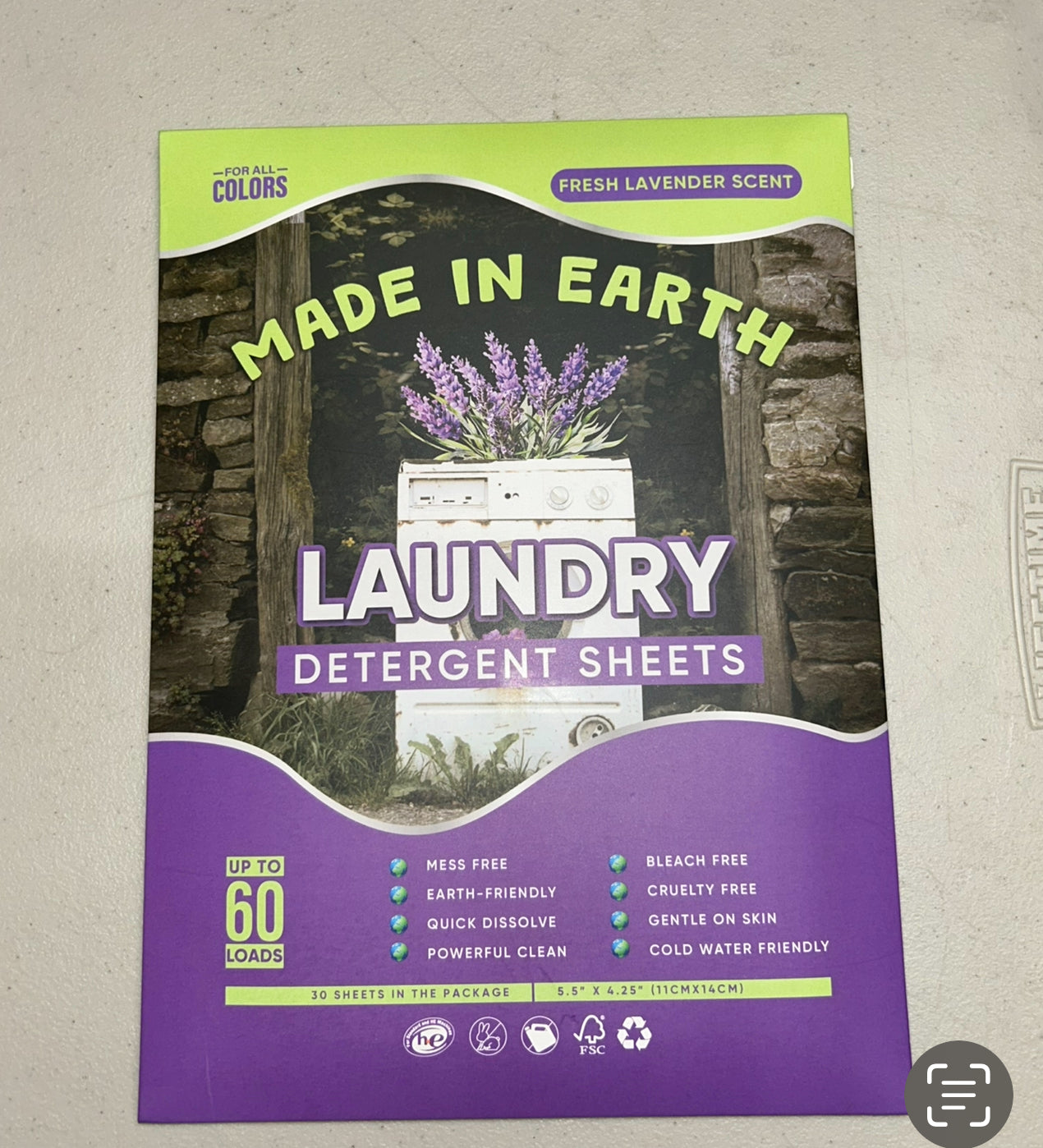 Laundry Eco Detergent Sheets -Lavender Scent